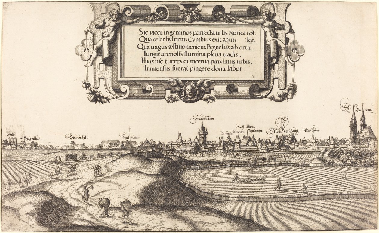 Vista de Nuremberg do leste [seção esquerda], 1552. de Hans Sebald Lautensack