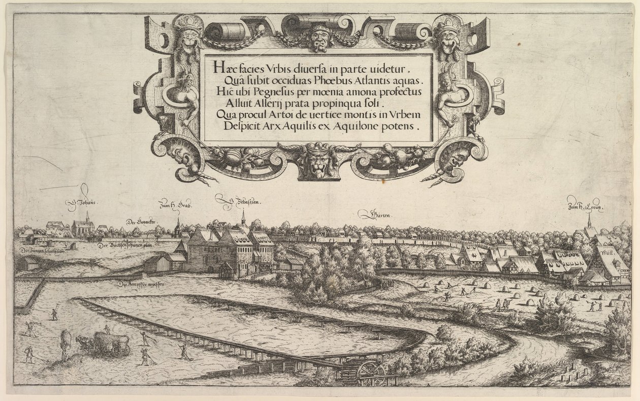 Vista de Nuremberg do oeste, 1552. de Hans Sebald Lautensack