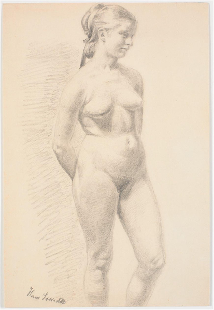 Modelo feminino em pé de Hans Smidth