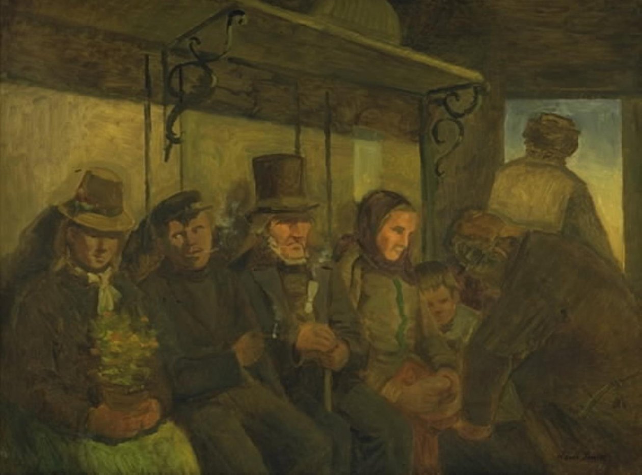 Viajantes em um Compartimento de Terceira Classe de Hans Smidth