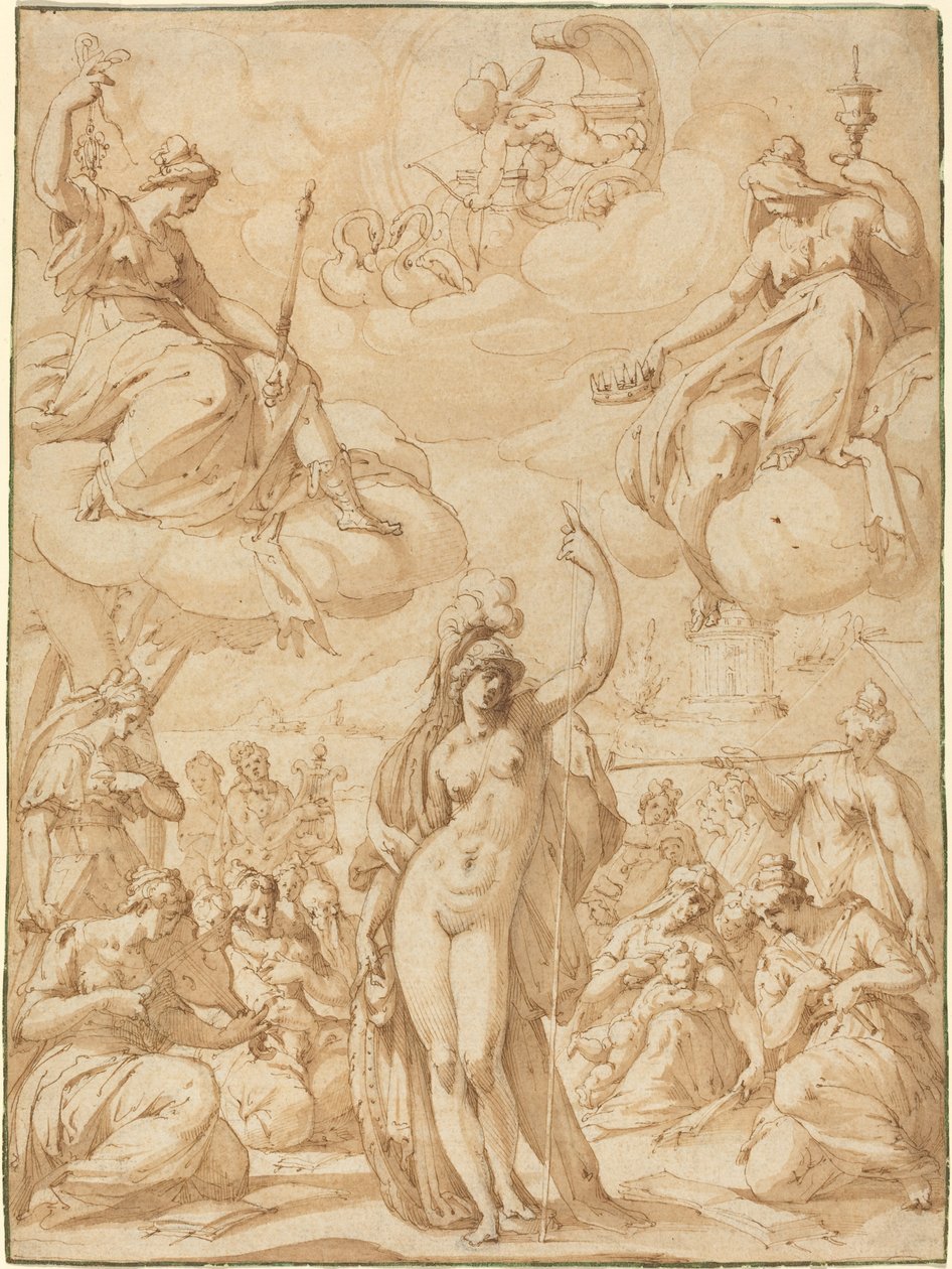 Alegoria de Minerva como a Cabeça das Musas de Hans Speckaert