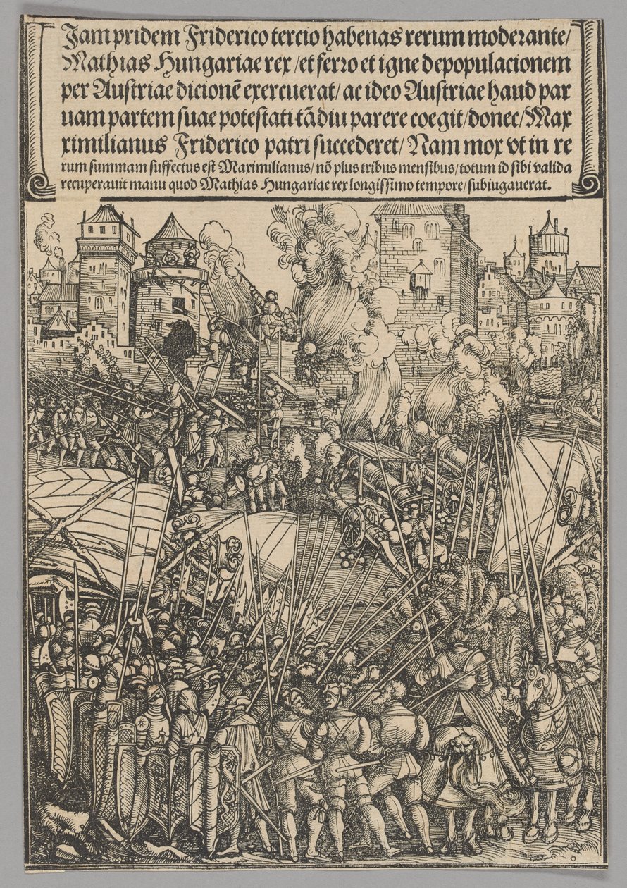 Expulsão dos húngaros, placa 13 de Cenas Históricas da Vida do Imperador Maximiliano I do Arco do Triunfo de Hans Springinklee