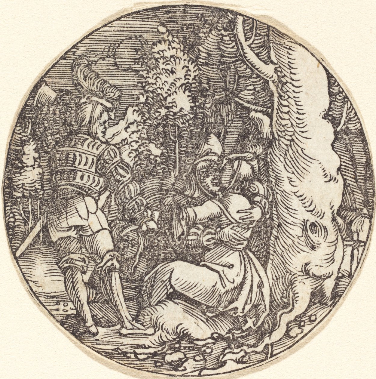 O Abraço (Um casal de amantes por uma árvore) de Hans Springinklee