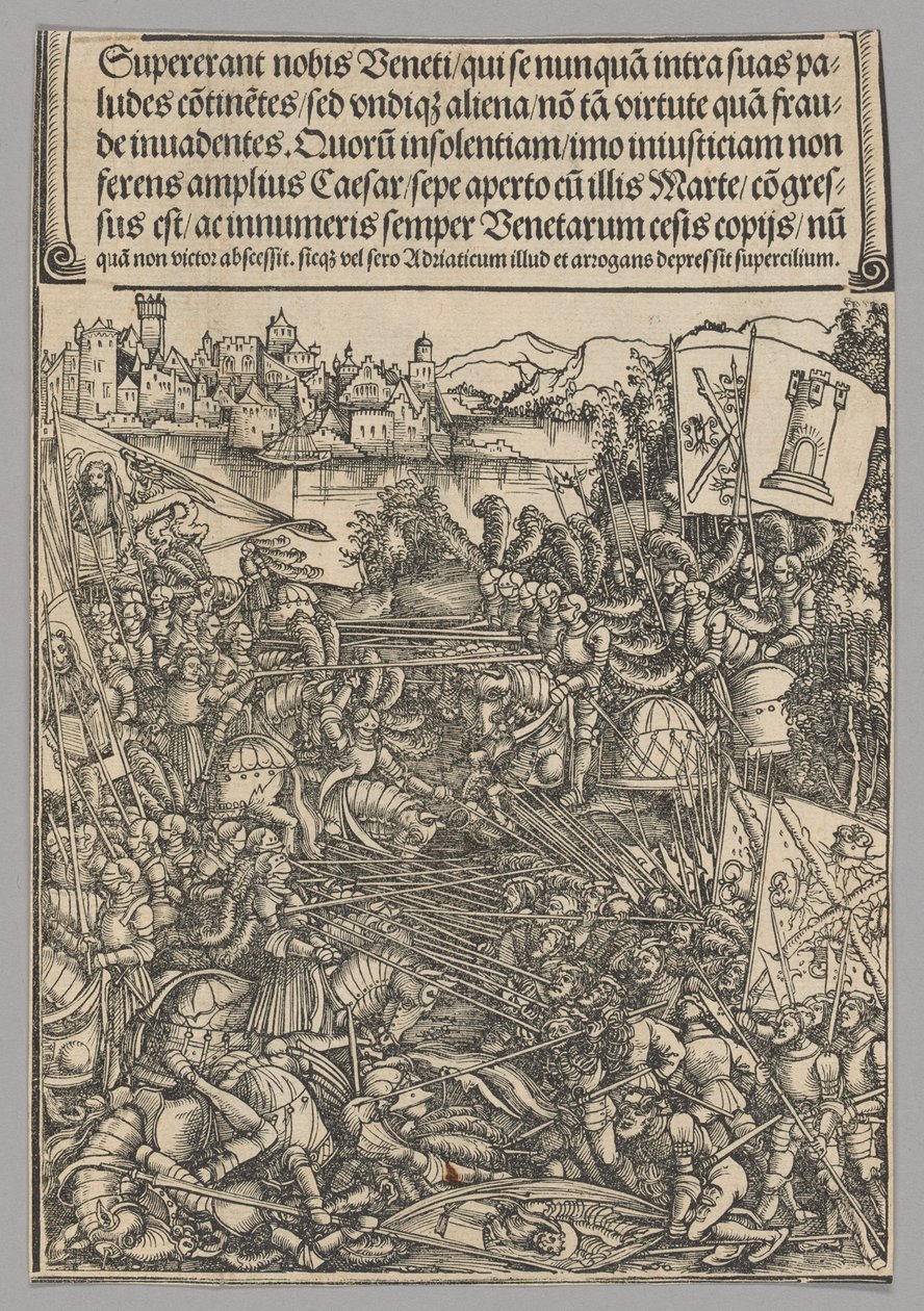 Guerra com Veneza, placa 21 de Cenas Históricas da Vida do Imperador Maximiliano I do Arco do Triunfo de Hans Springinklee