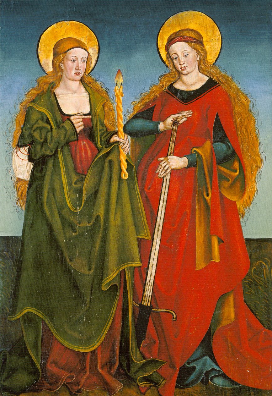 Santos Genoveva e Lúcia - Altar de Inzigkofen de Hans und Jakob Strüb