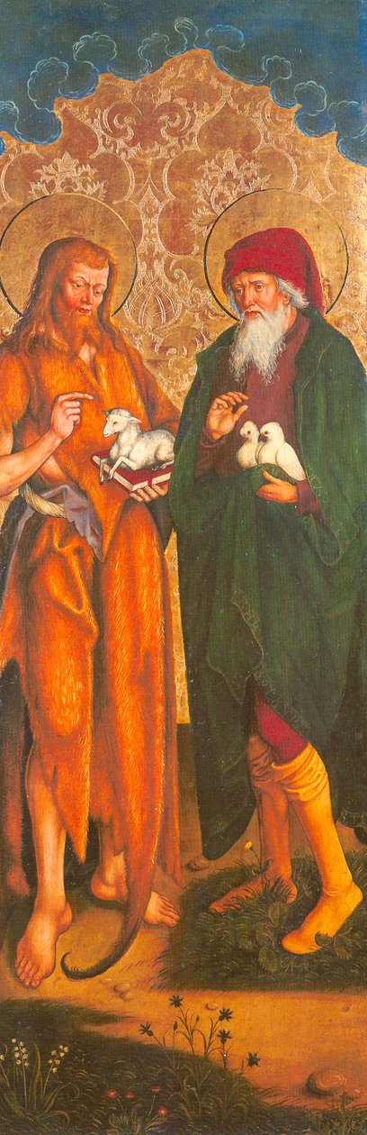 Alemão: Johannes der Täufer und Joachim João Batista e Joachim - Altar de Inzigkofen de Hans und Jakob Strüb