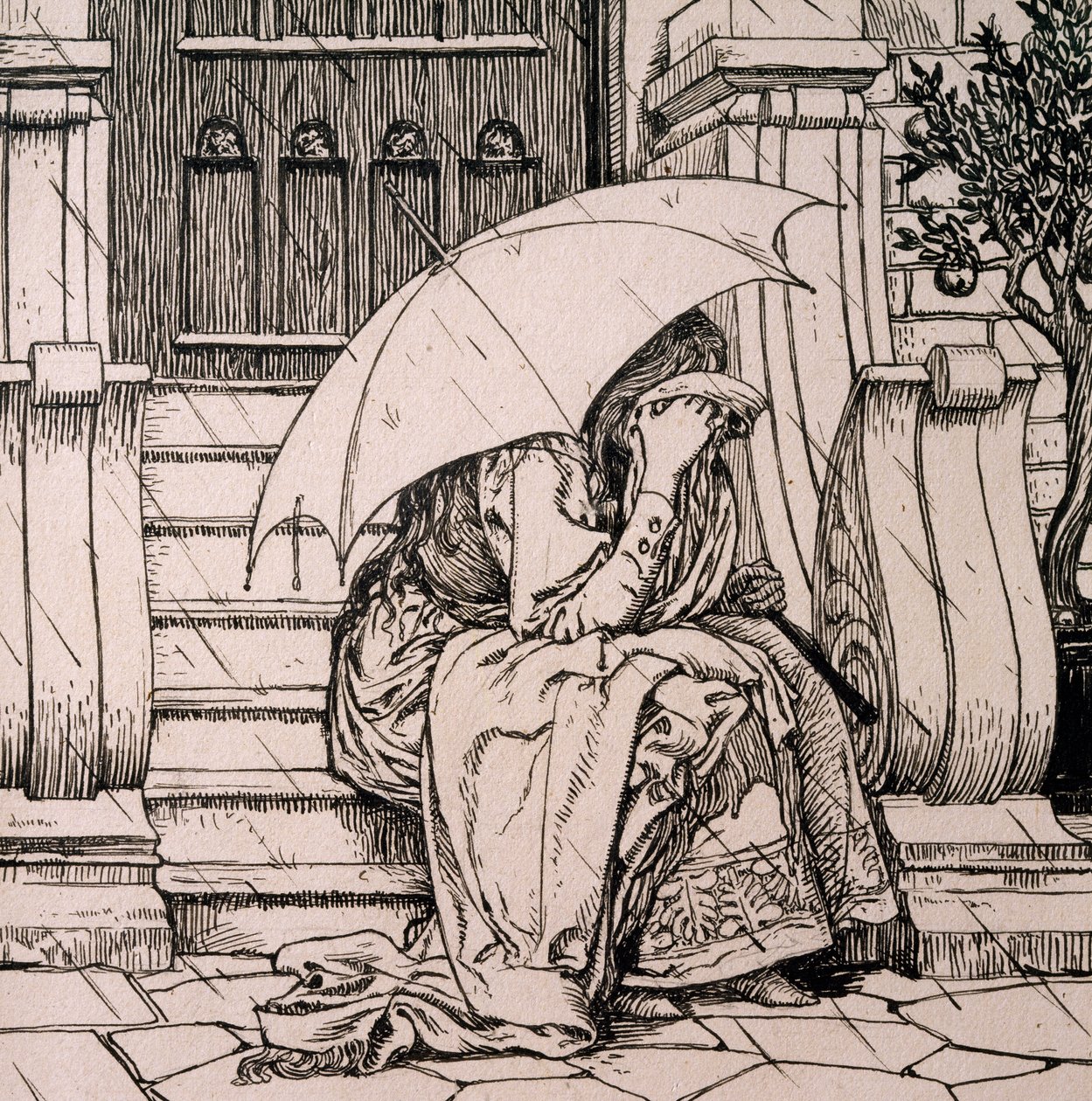 Ilustração para conto de fadas de Hans Christian Andersen (1805-1875) de Hans Tegner