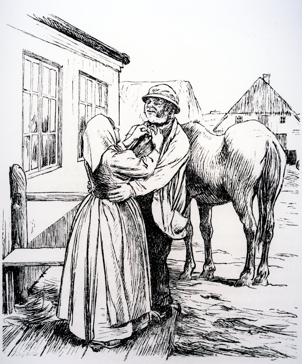 Ilustração de "O que o velho faz tem sempre razão", de Hans Christian Andersen de Hans Tegner