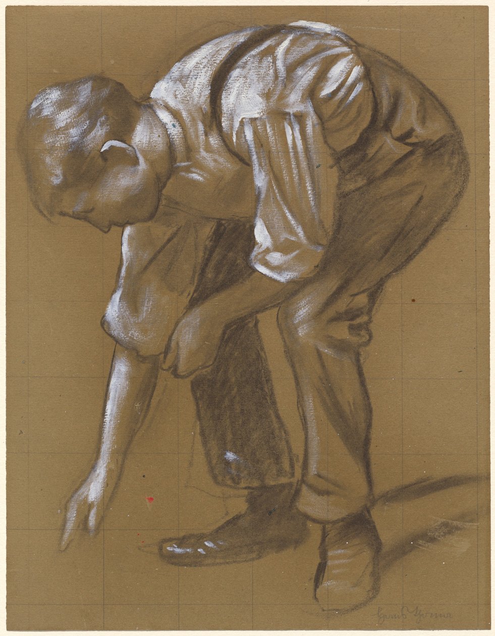 Um homem curvado de Hans Thoma