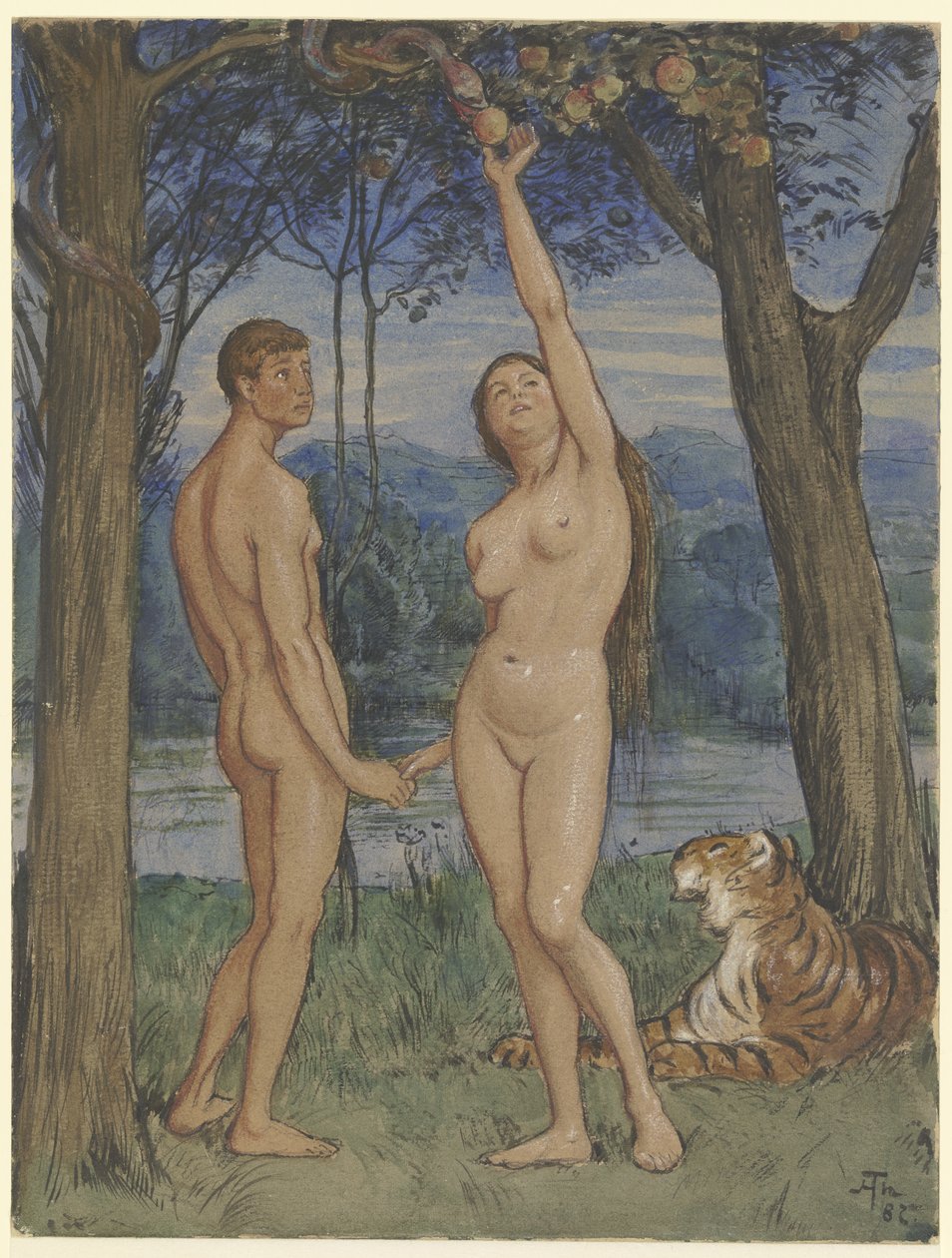 Adão e Eva de Hans Thoma