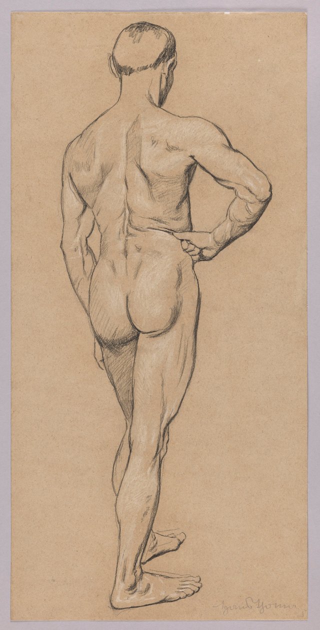 Nu masculino visto de costas de Hans Thoma