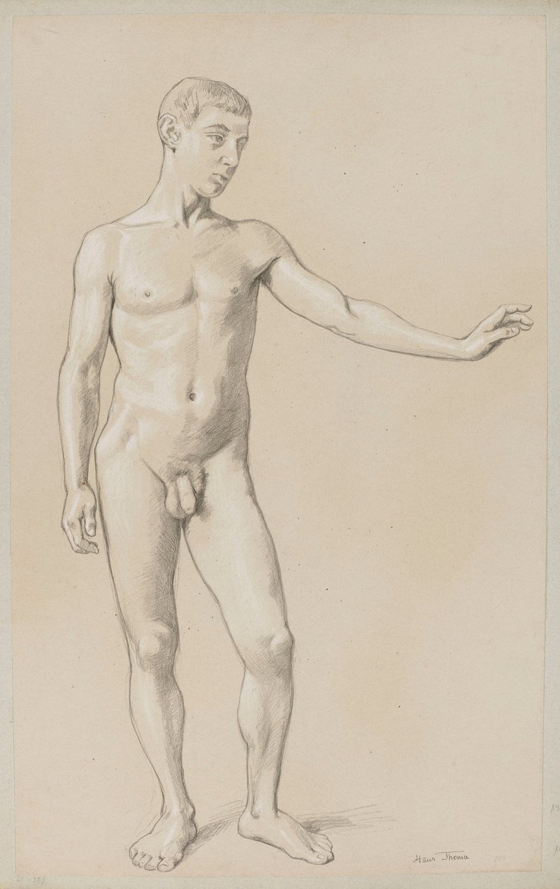 O nu de um jovem homem de Hans Thoma