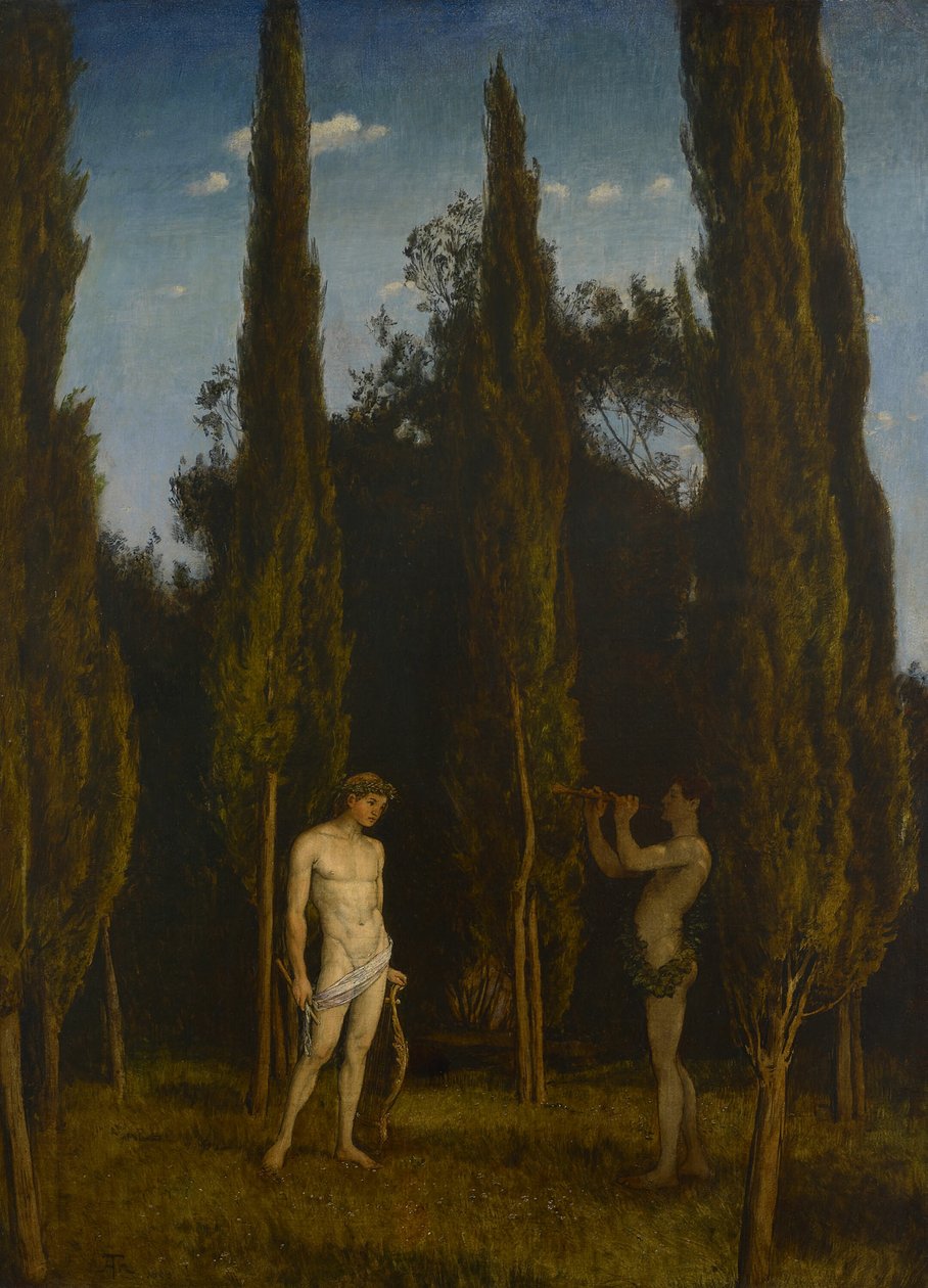 Apolo e Marsias de Hans Thoma