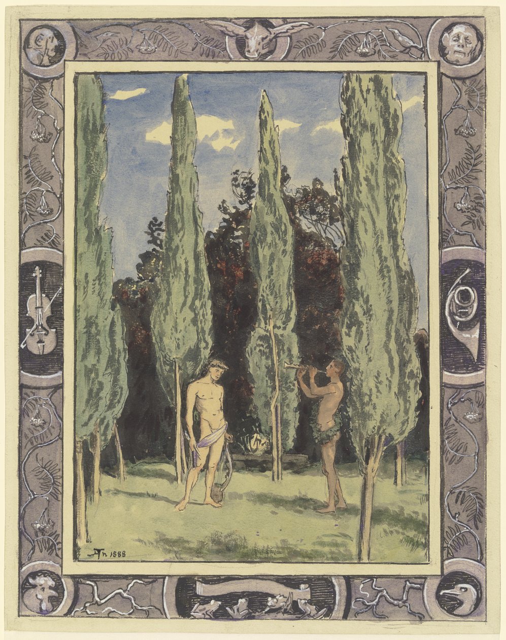 Apolo e Marsias de Hans Thoma