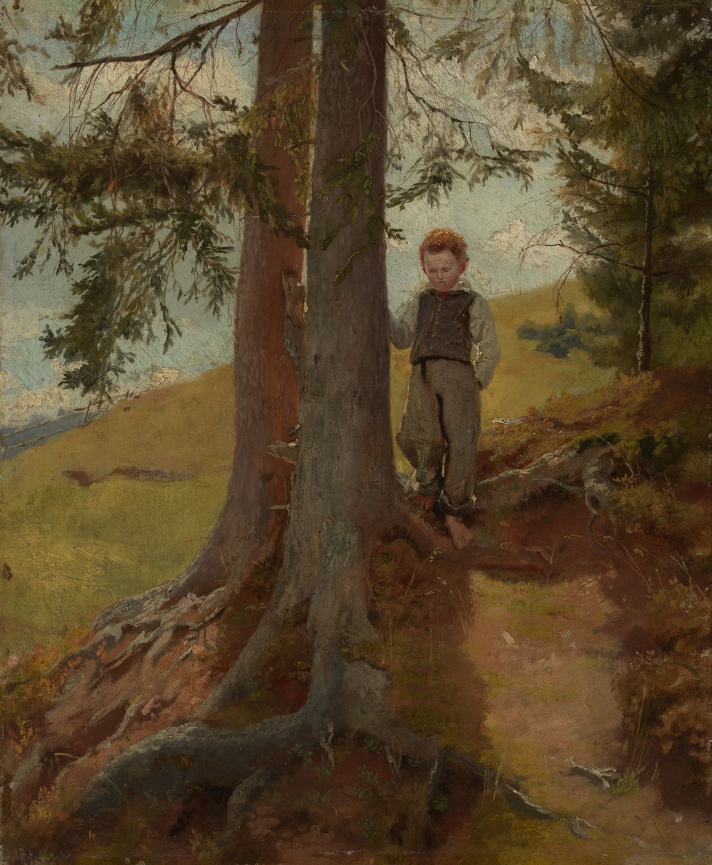 Rapaz camponês à orla da floresta de Hans Thoma