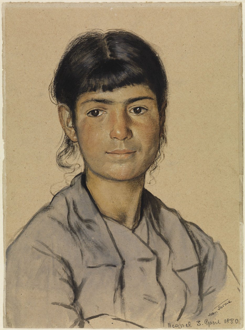 Retrato de uma jovem napolitana de Hans Thoma