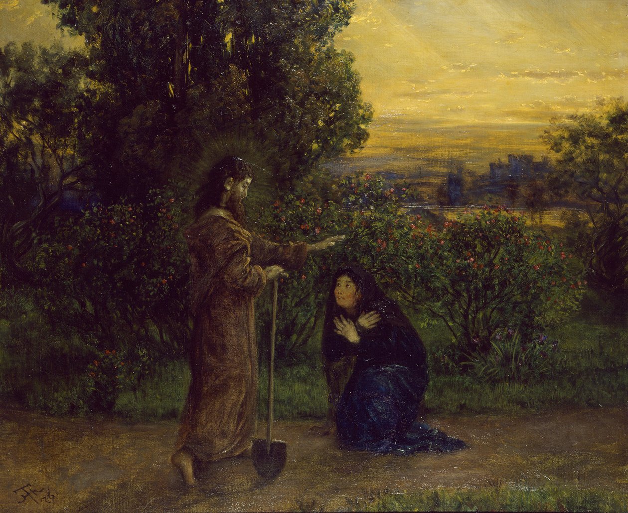 Cristo aparece a Maria Madalena de Hans Thoma