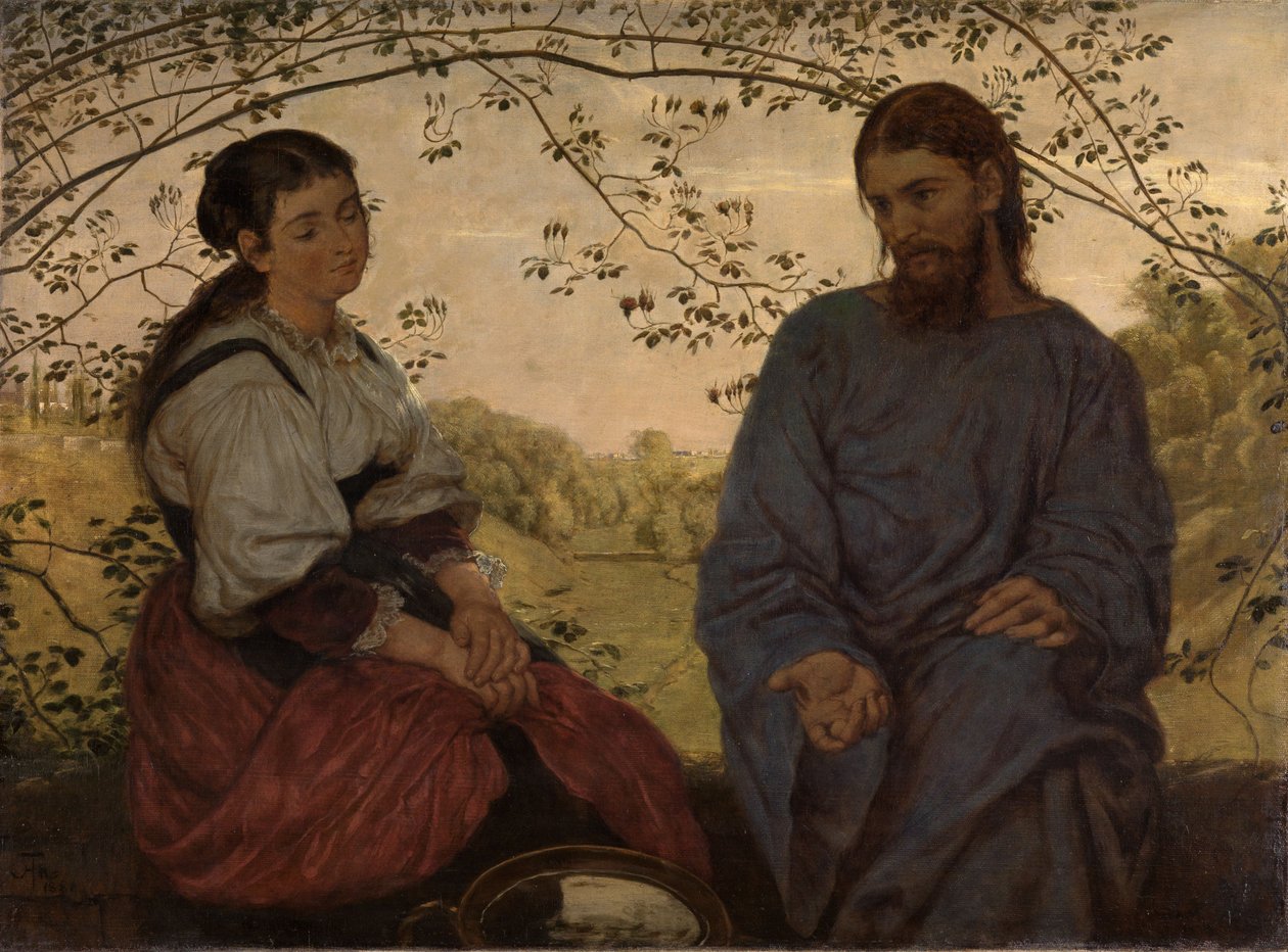 Cristo e a Samaritana de Hans Thoma