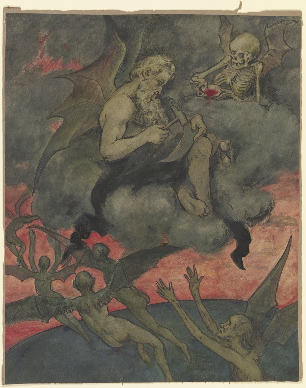 Chronos afia a foice de Hans Thoma