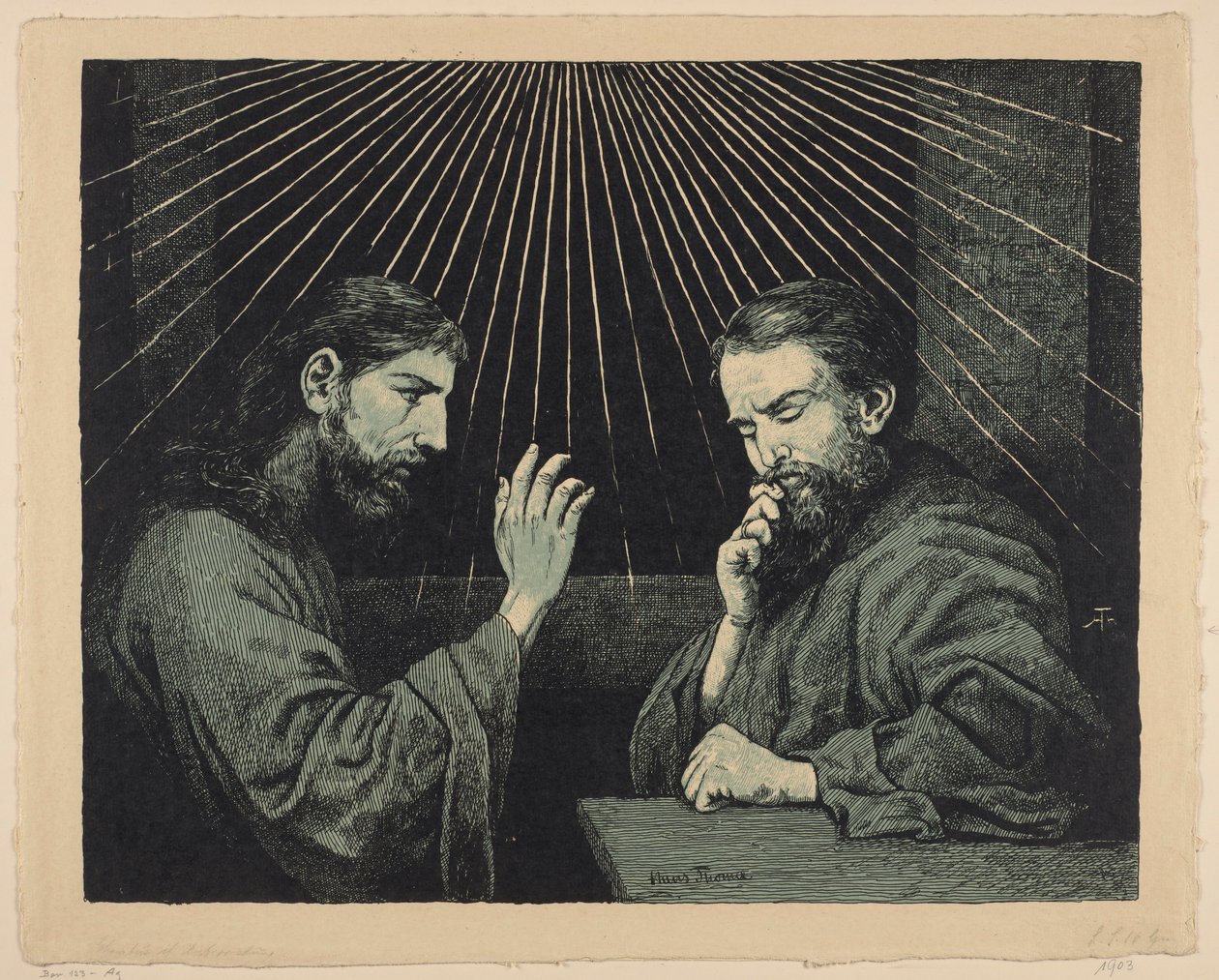 Cristo e Nicodemos de Hans Thoma
