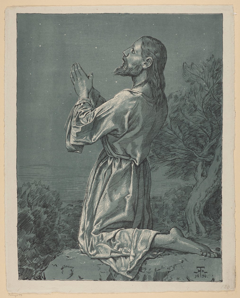 Cristo em oração no Jardim das Oliveiras de Hans Thoma
