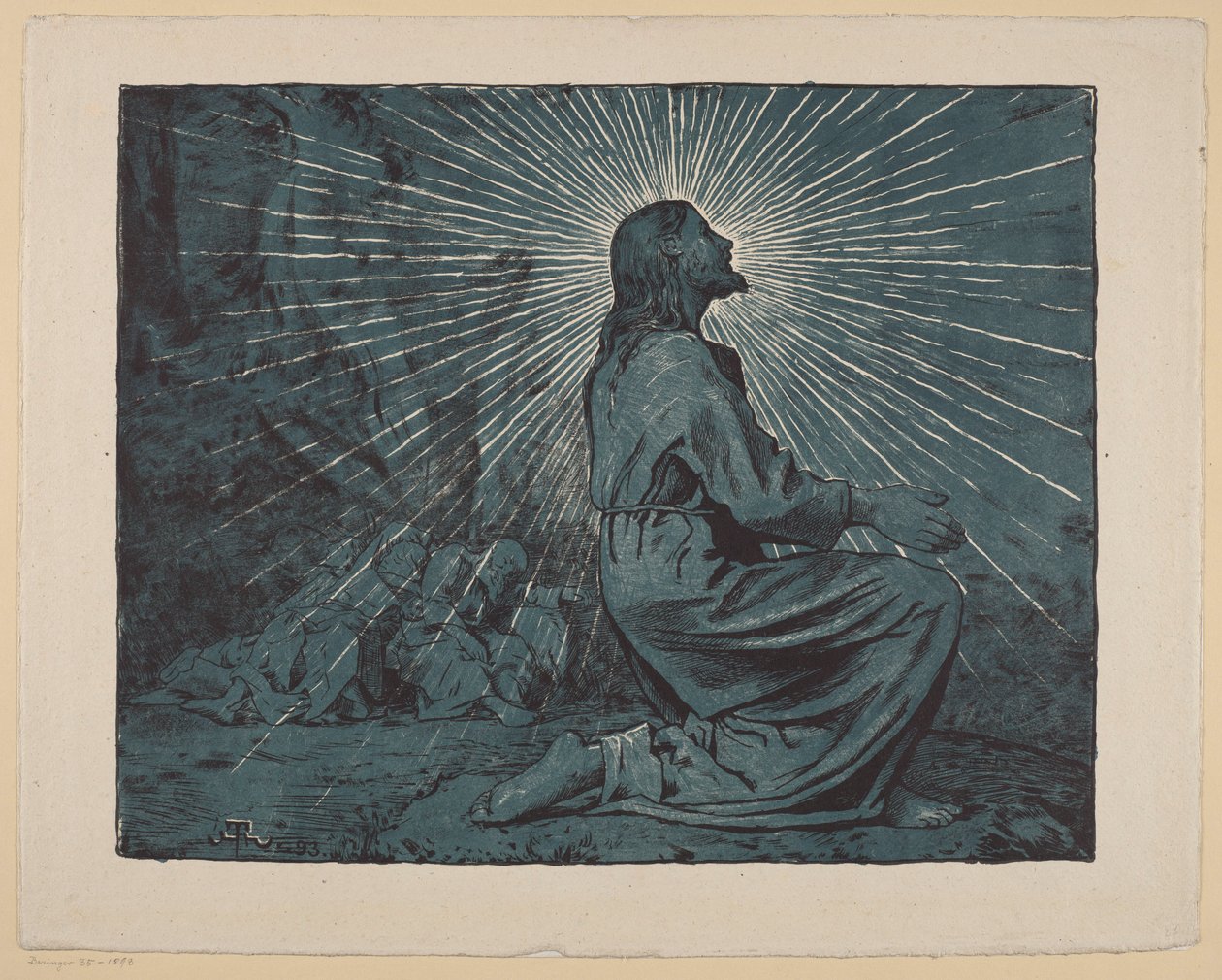 Cristo a rezar no Monte das Oliveiras de Hans Thoma