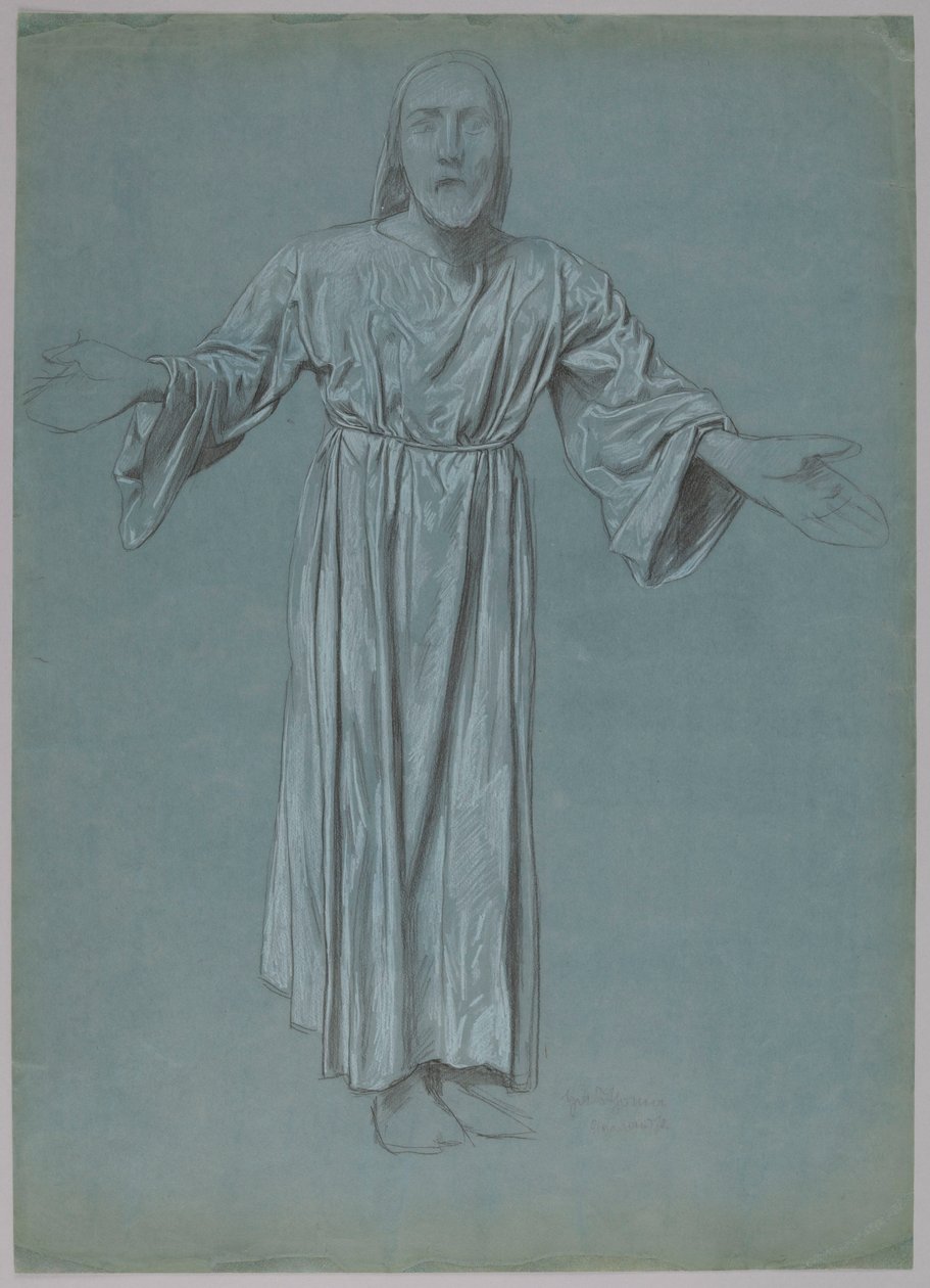 Cristo com os braços abertos (frente e verso) de Hans Thoma