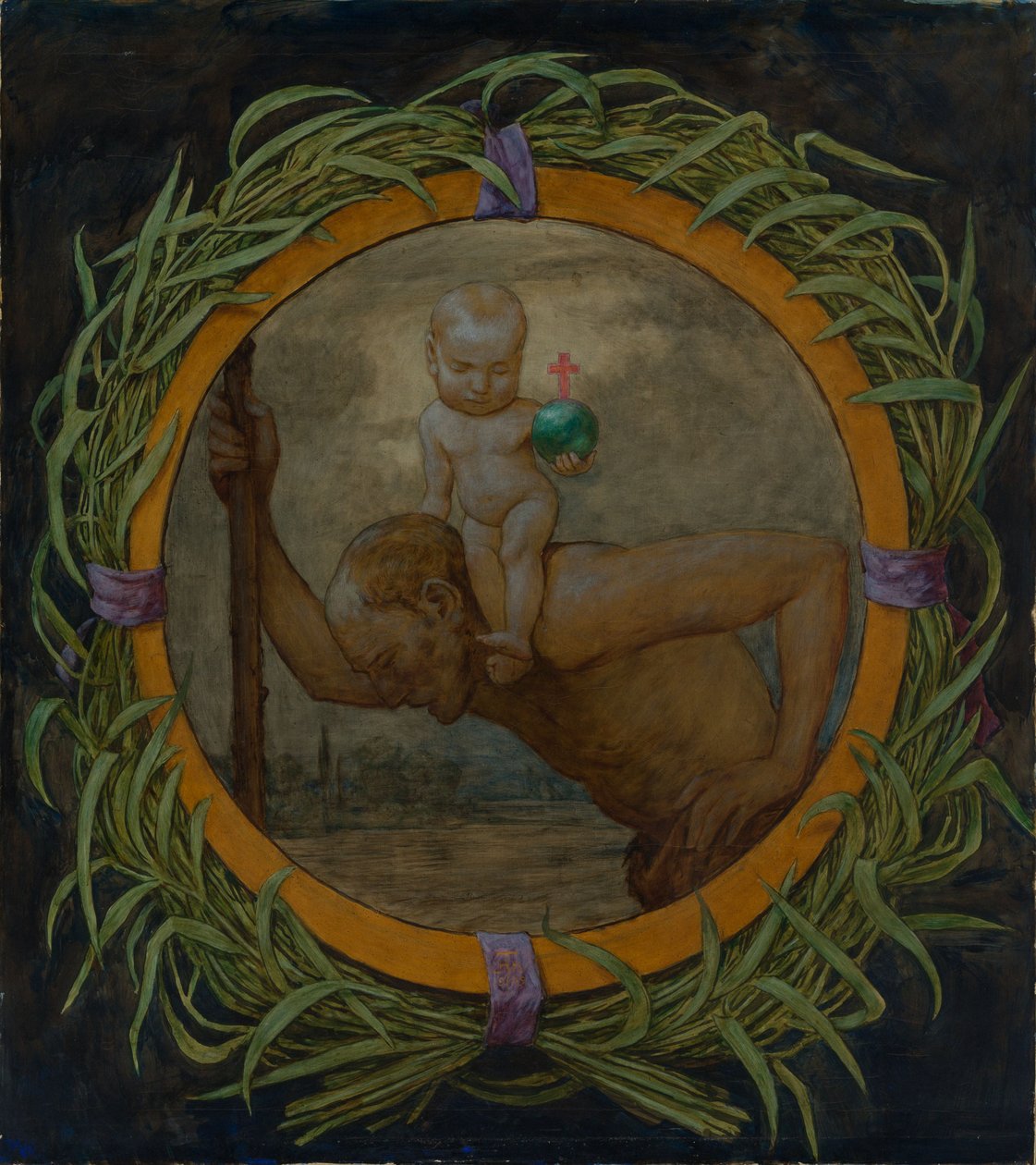 São Cristóvão na coroa de junco de Hans Thoma