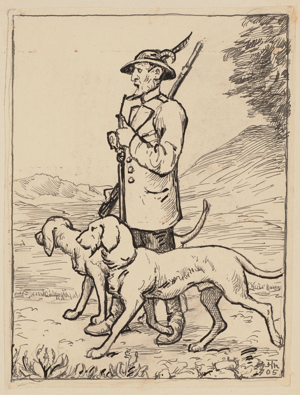 Desenho para a cartilha: Caçador de Hans Thoma