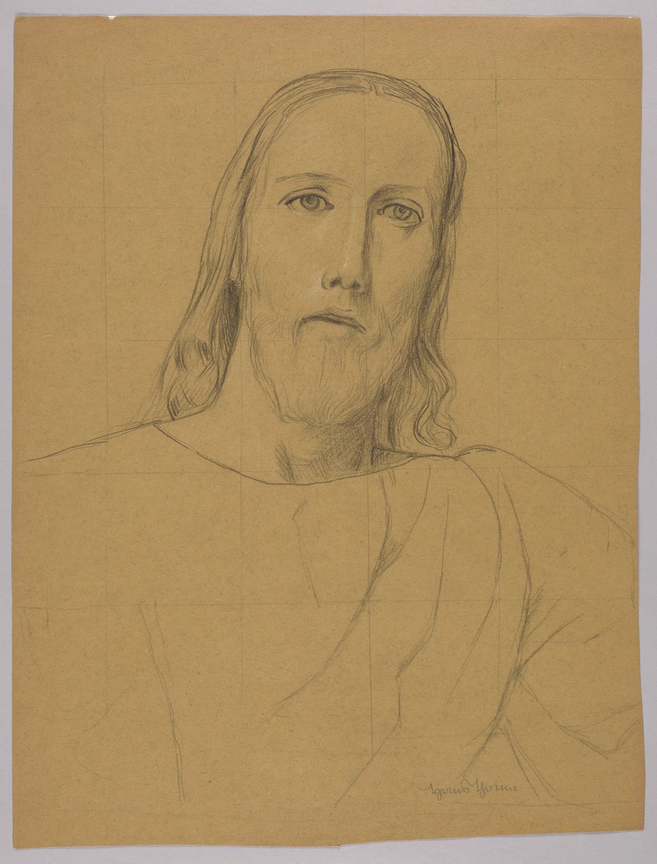 Cabeça de Cristo, verso: Crucificação de Cristo de Hans Thoma