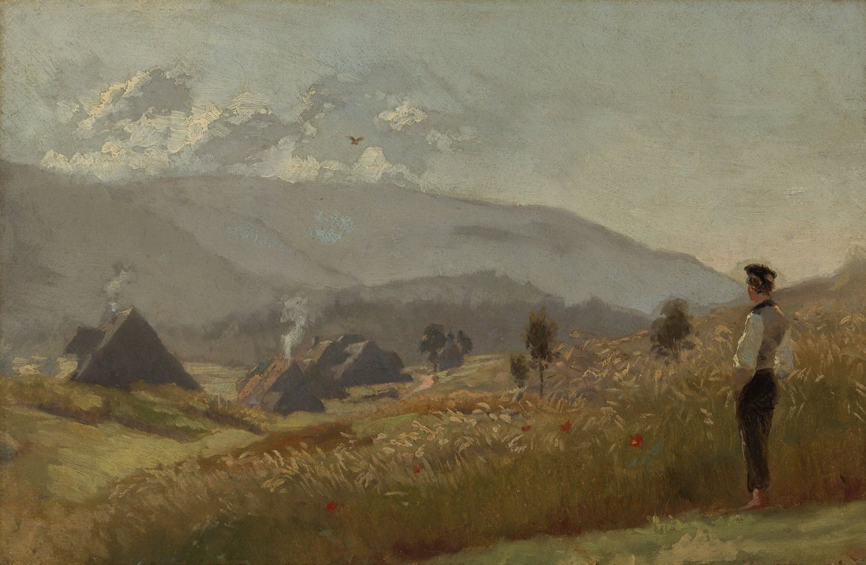 Jovem agricultor no campo de cereais de Hans Thoma