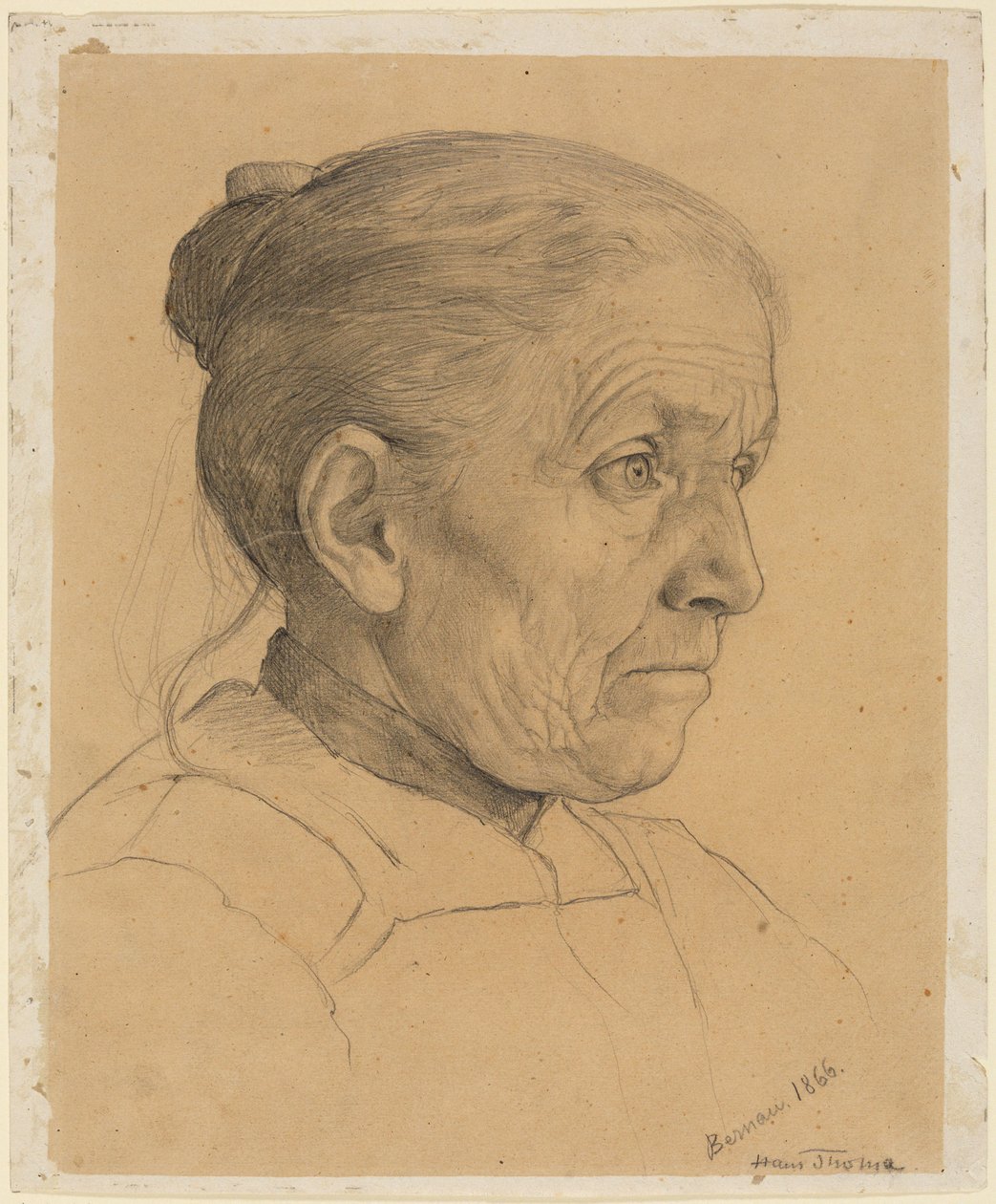 Cabeça da mãe do artista de Hans Thoma