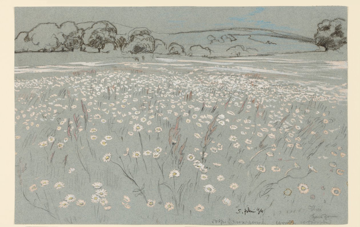 Prado com margaridas de Hans Thoma
