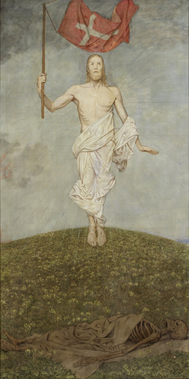 Tríptico da Páscoa: A Ressurreição de Cristo de Hans Thoma