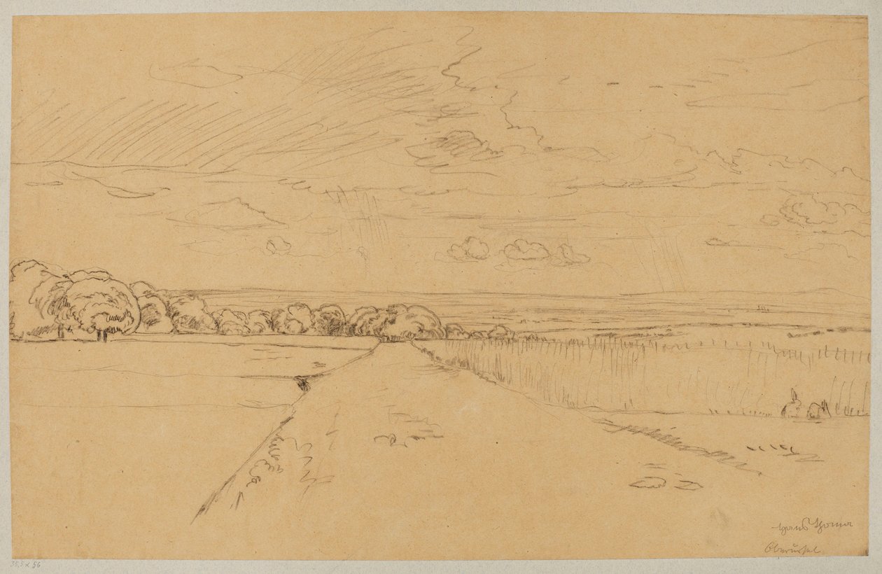 Paisagem com uma estrada nos arredores de Oberursel de Hans Thoma