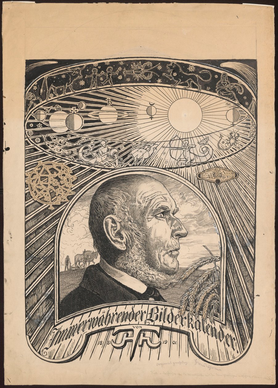 Projeto da capa do livro «Calendário Eterno em Imagens» de Hans Thoma