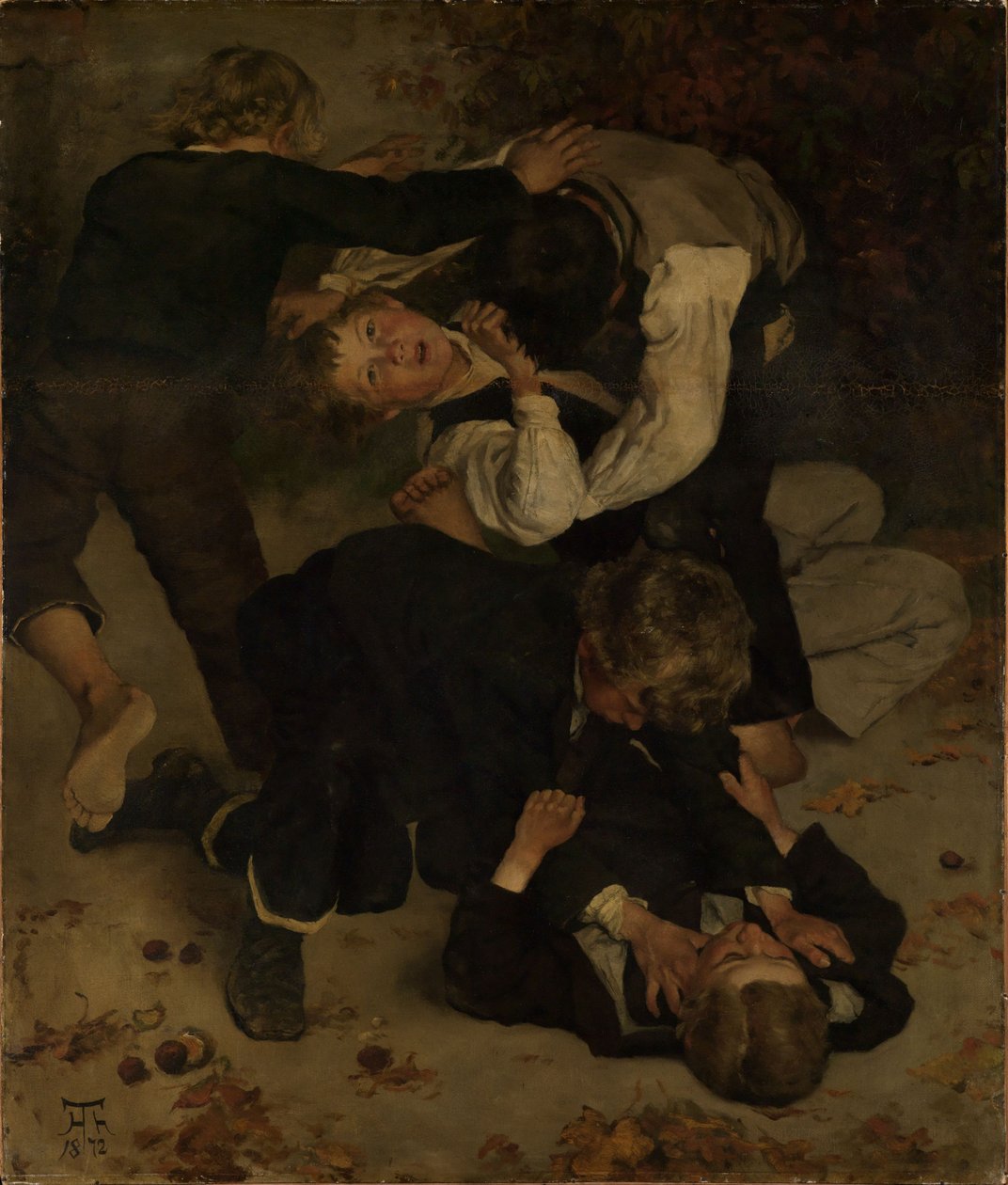 Rapazes a lutar de Hans Thoma