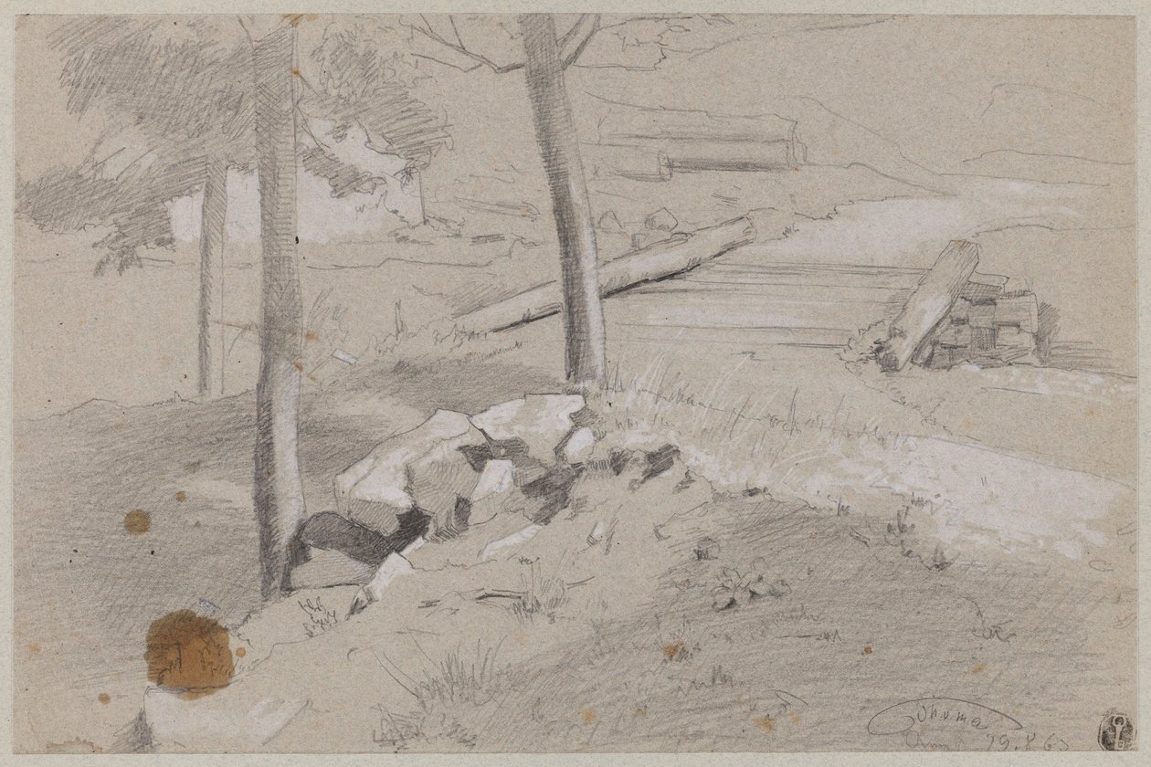 Árvore abatida à orla da floresta de Hans Thoma