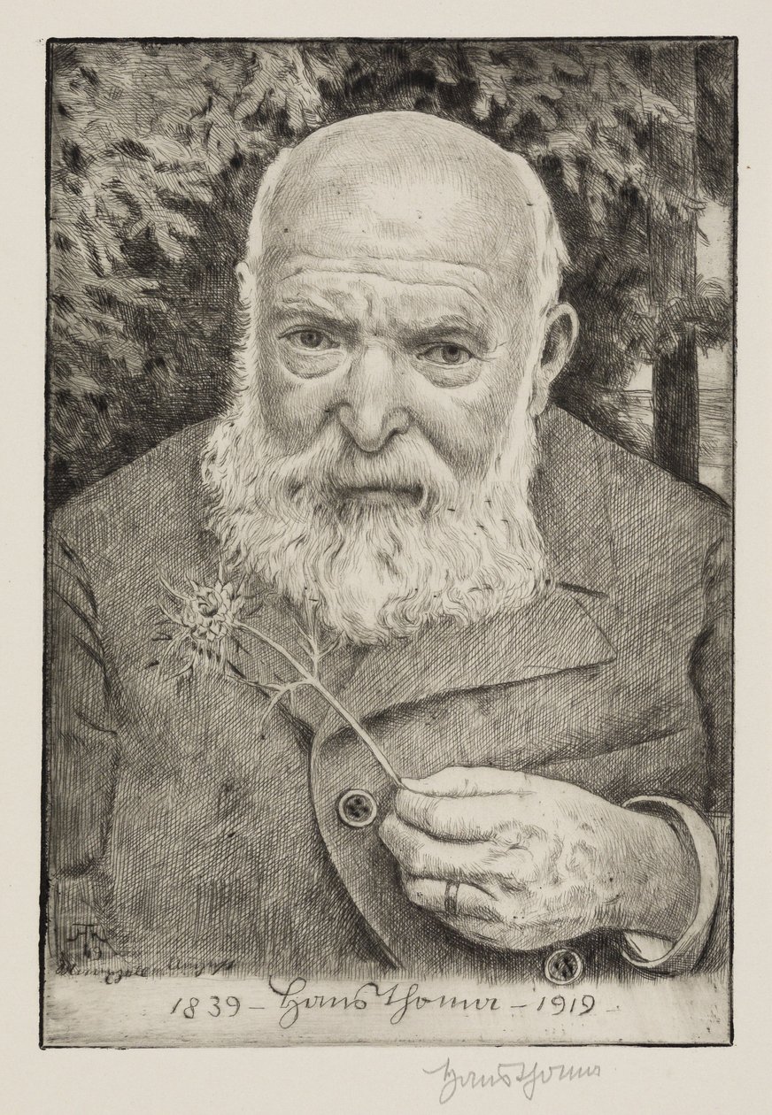 Autorretrato VI com flor de Hans Thoma