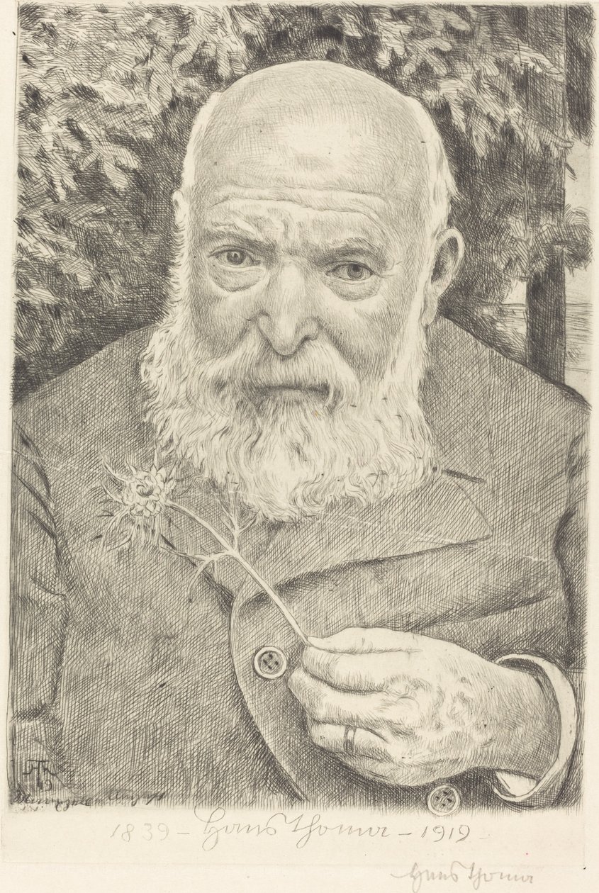 Autorretrato VI com Flor de Hans Thoma