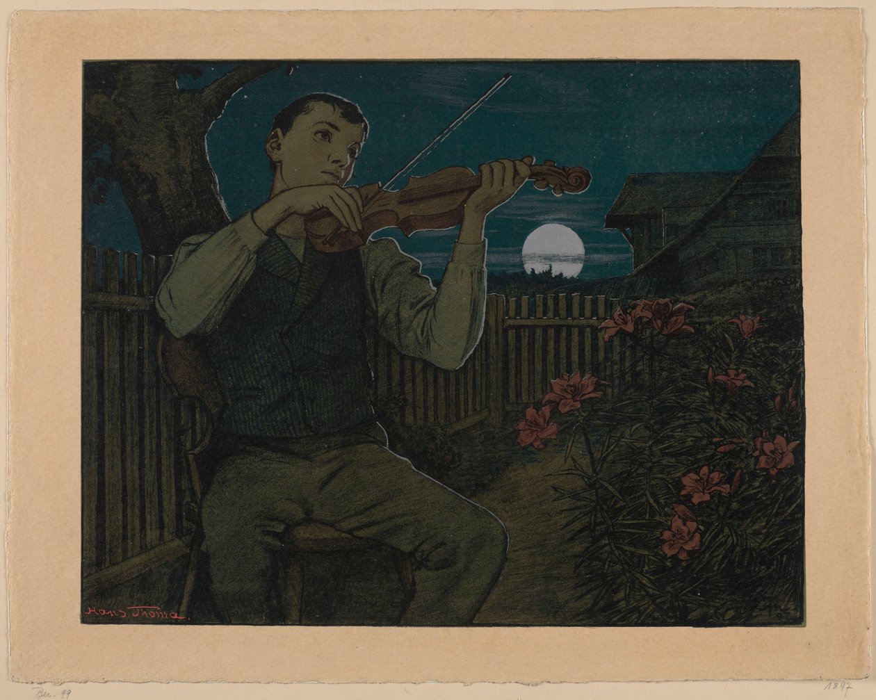 O violinista ao luar de Hans Thoma