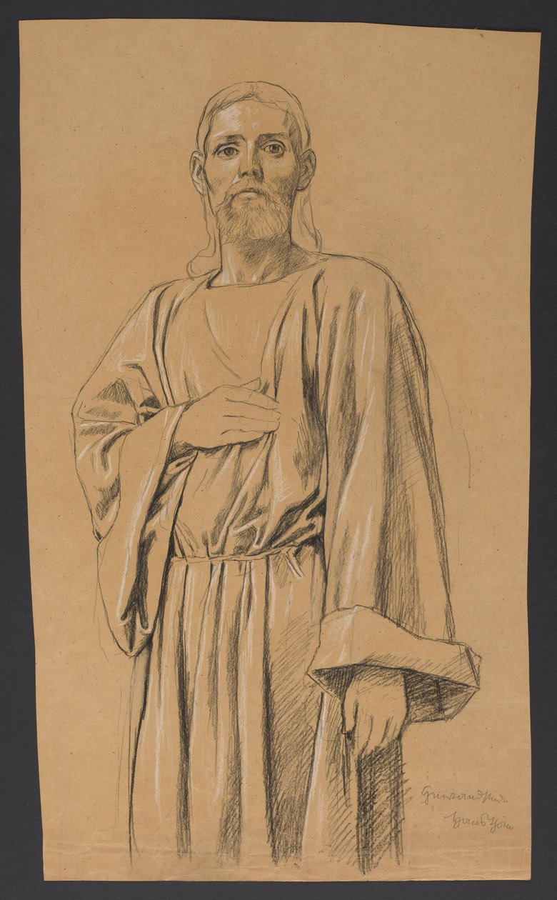 Esboço de uma figura de Cristo de Hans Thoma