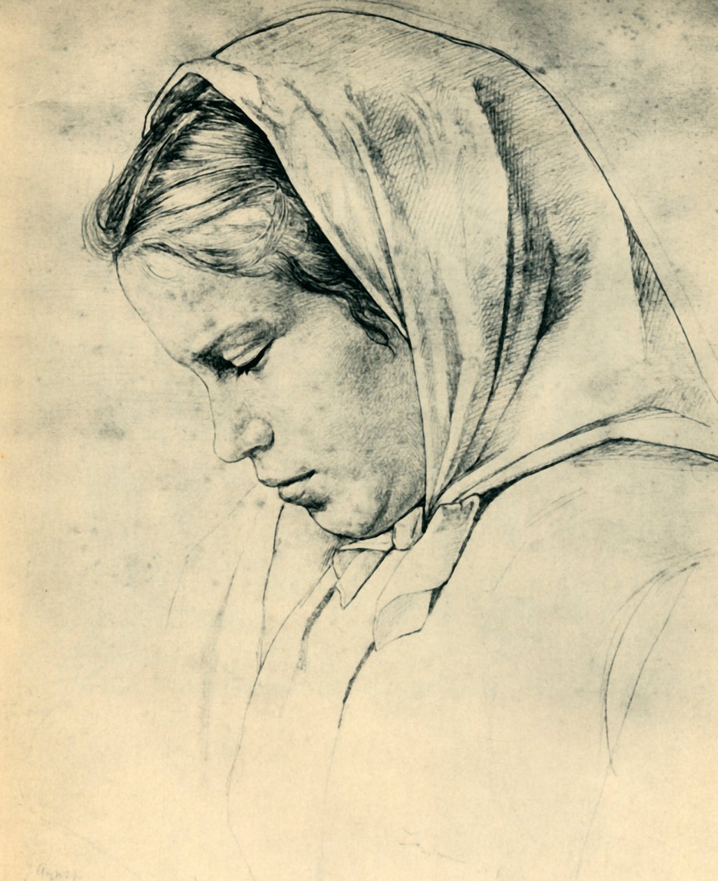 A irmã dos artistas Agathe, 1866, 1943. de Hans Thoma