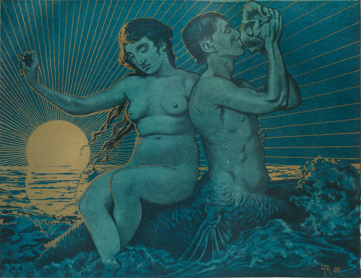 Triton e Nereide, 1895 de Hans Thoma