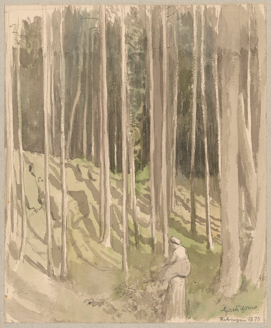 Vista da floresta perto de Bad Säckingen de Hans Thoma
