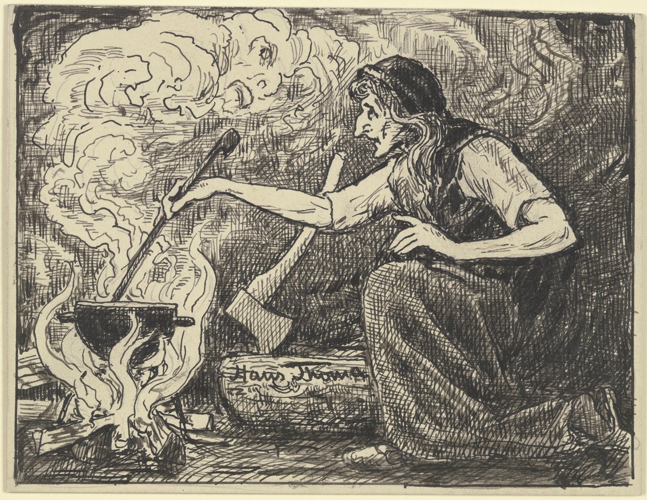 A cozinha das bruxas de Hans Thoma