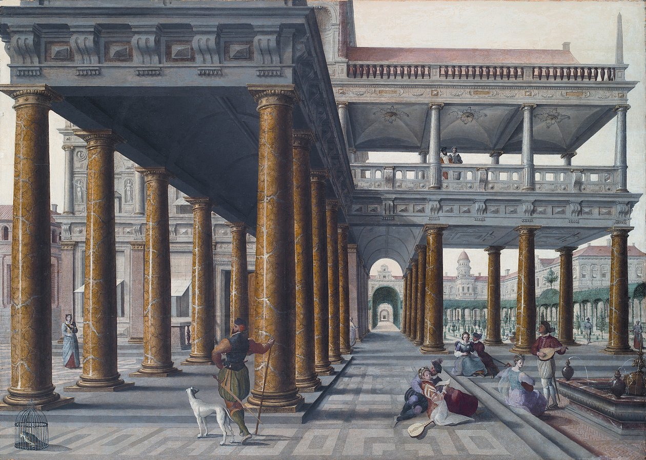 Capricho arquitetónico com figuras de Hans Vredeman de Vries