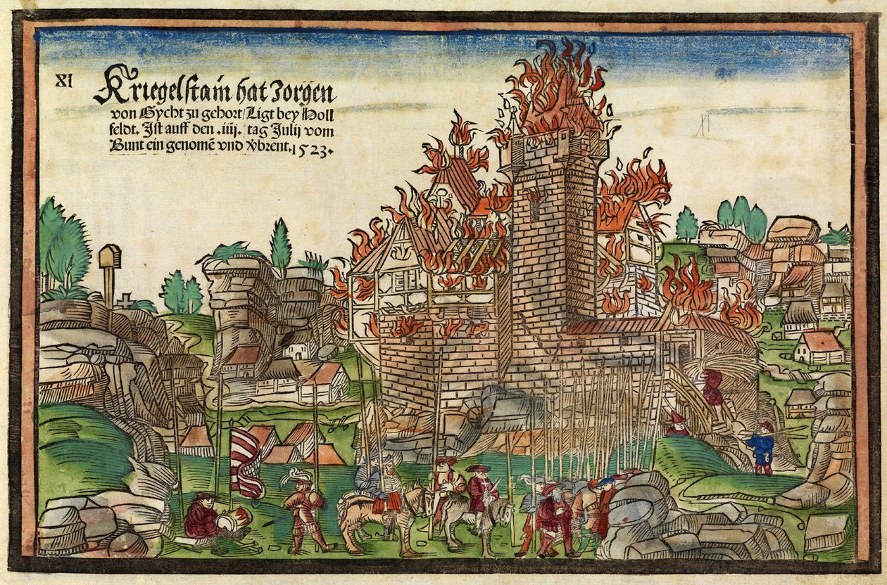 Destruição do Castelo de Krögelstein pela Liga da Suábia de Hans Wandereisen