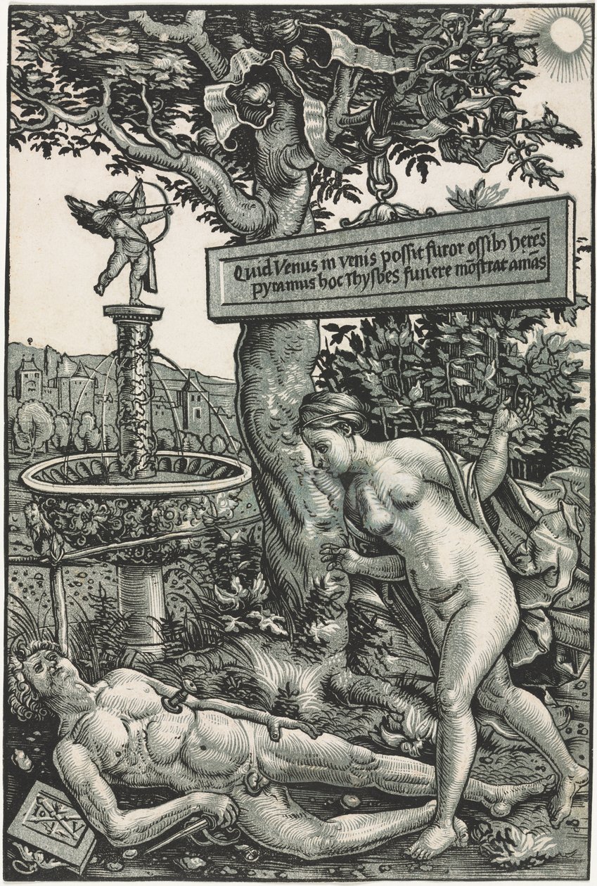Pyramus e Thisbe, c. 1510 de Hans Wechtlin