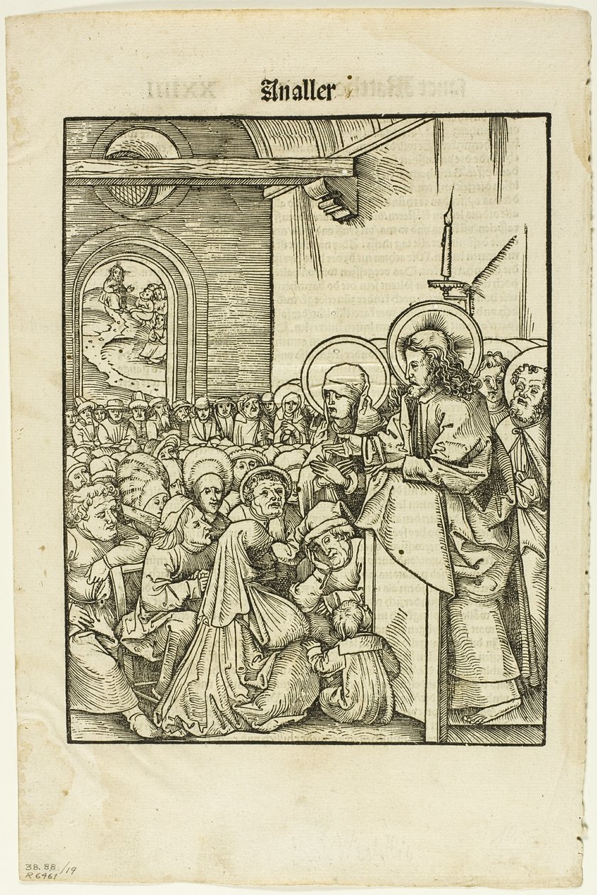 Cristo Pregando, de Leben Jesu Christi, chapa 19 de xilogravuras de livros do século XVI de Hans Wechtlin I